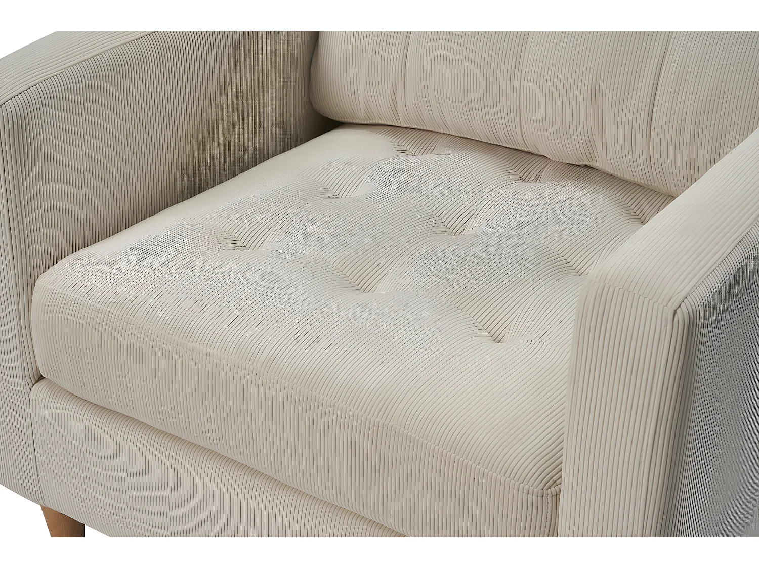 Marino fauteuil fluweel zandkleurig.