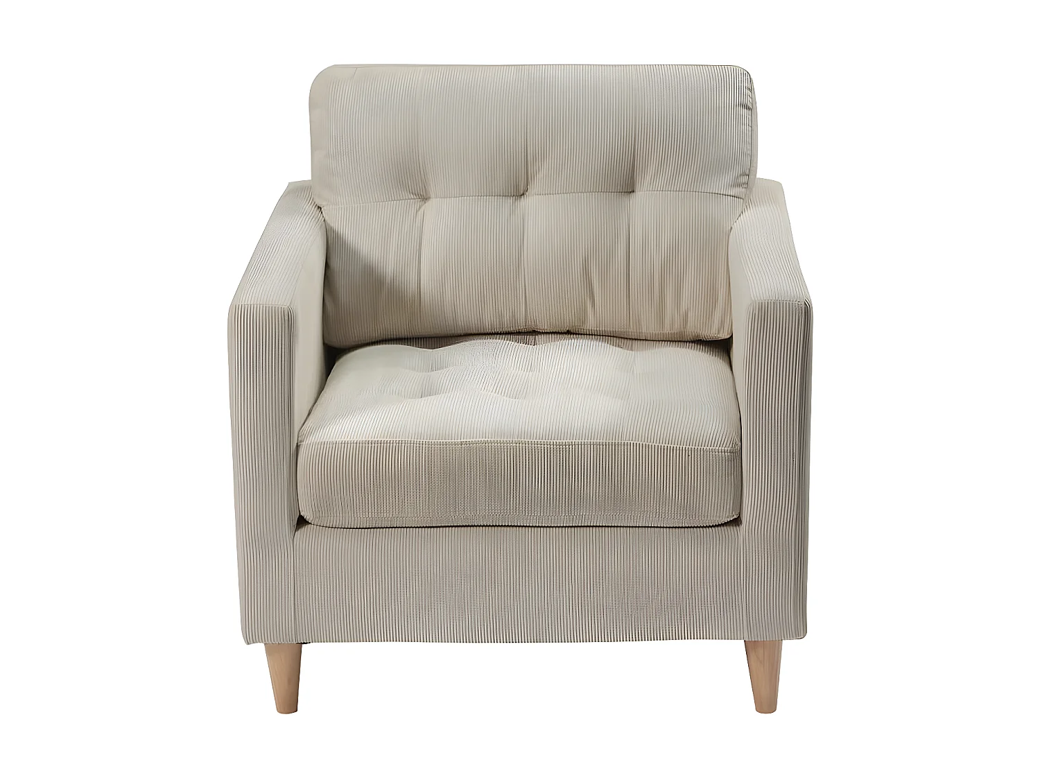 Marino fauteuil velours côtelé sable.