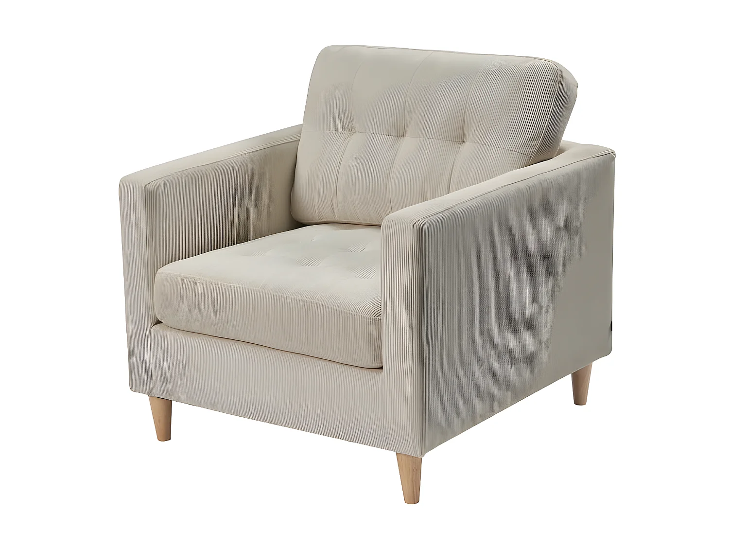 Marino fauteuil velours côtelé sable.