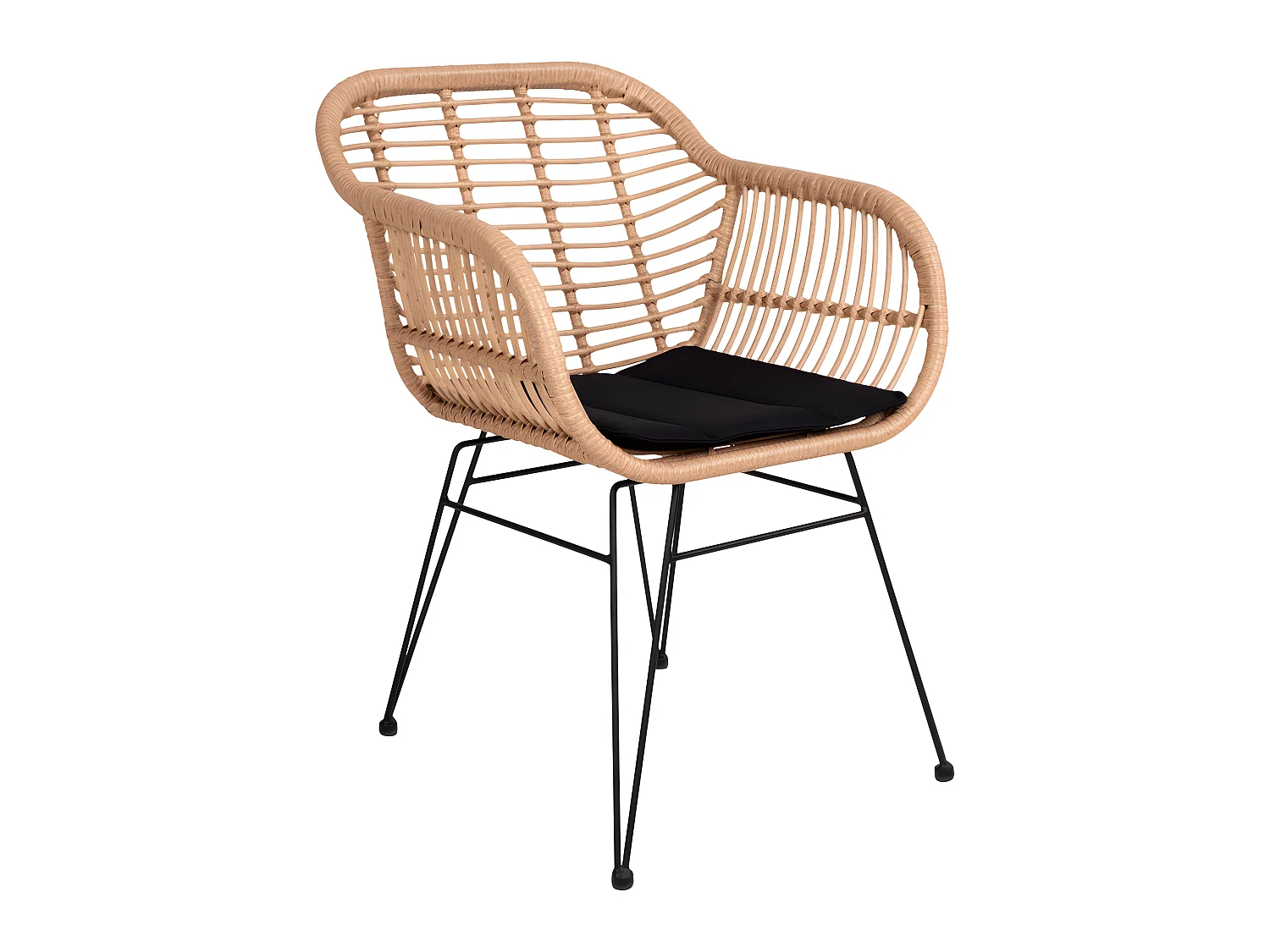 Trish Fauteuil avec coussin, rotin teinte naturelle.