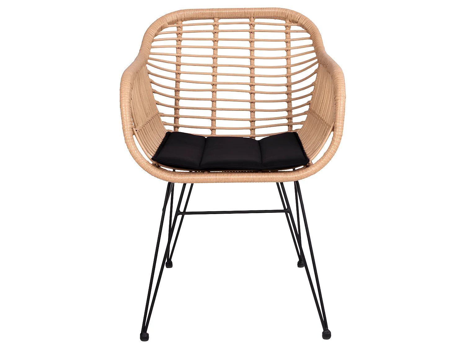 Trish fauteuil met kussen, rotan natuur.