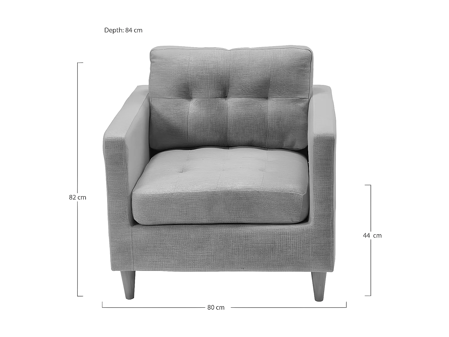 Marino fauteuil tissu gris.