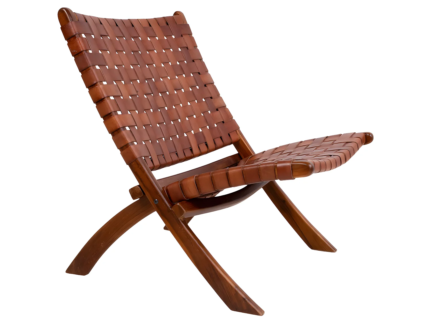 Monk Fauteuil en cuir, marron.