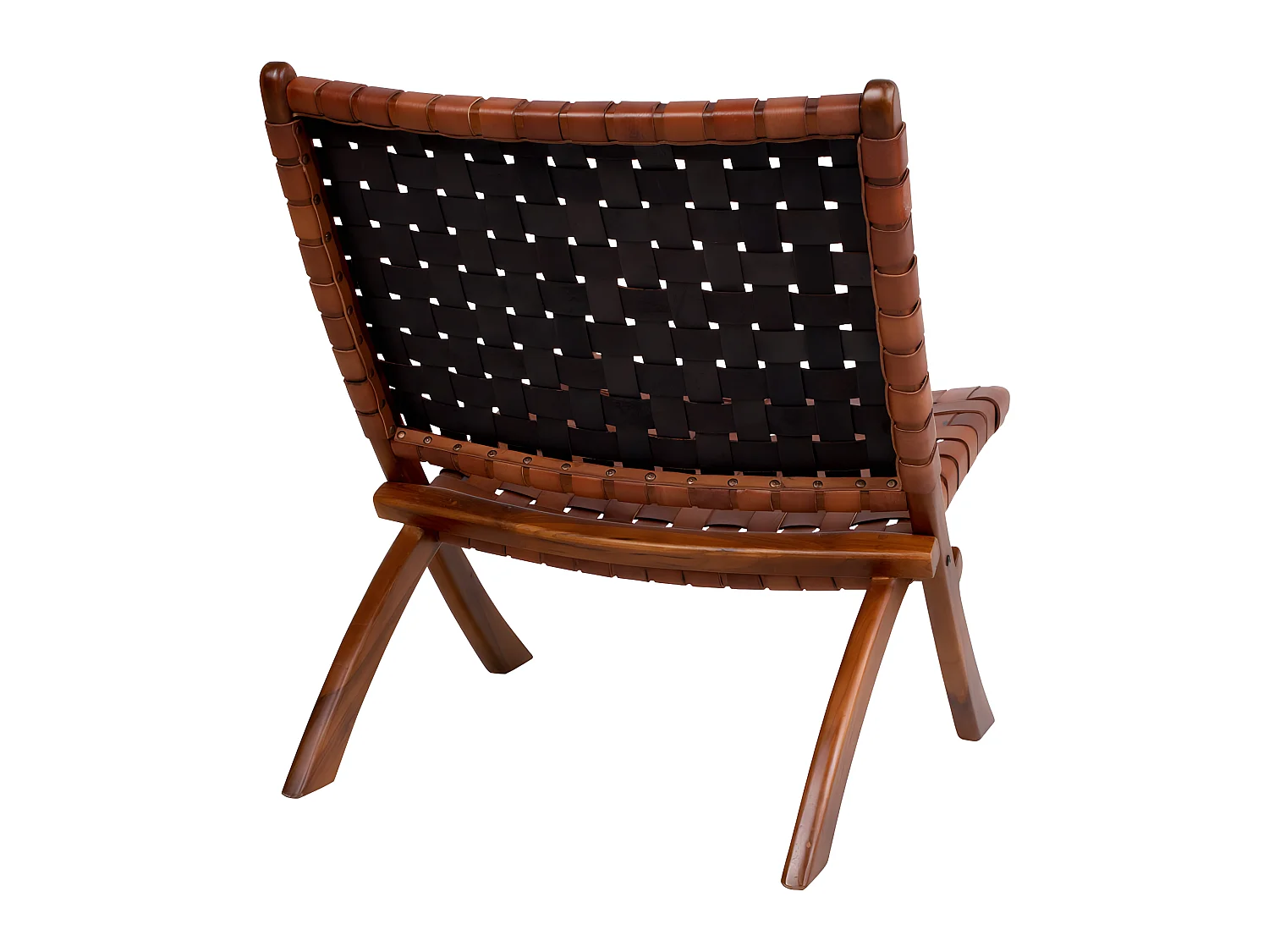 Monk Fauteuil en cuir, marron.