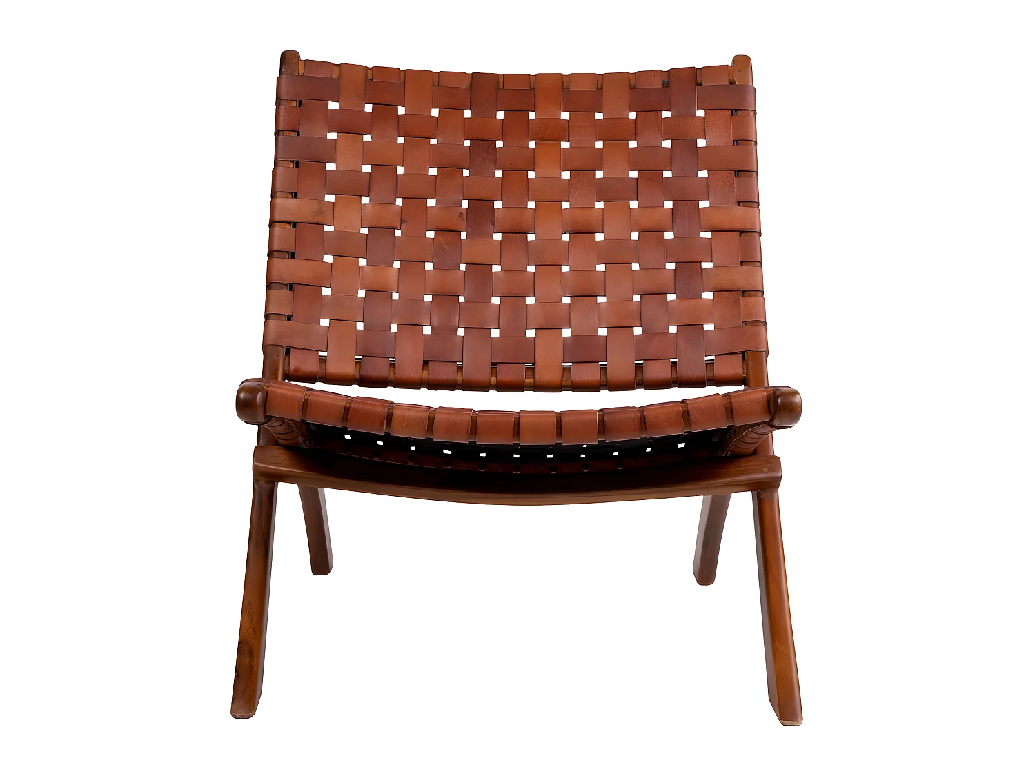 Monk Fauteuil en cuir, marron.