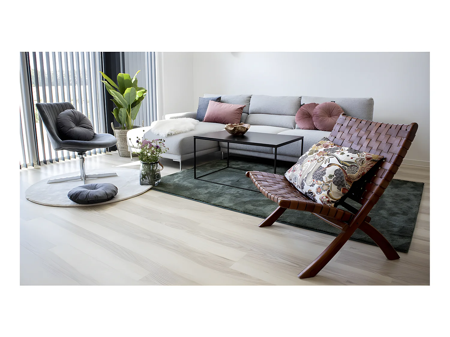 Monk Fauteuil en cuir, marron.