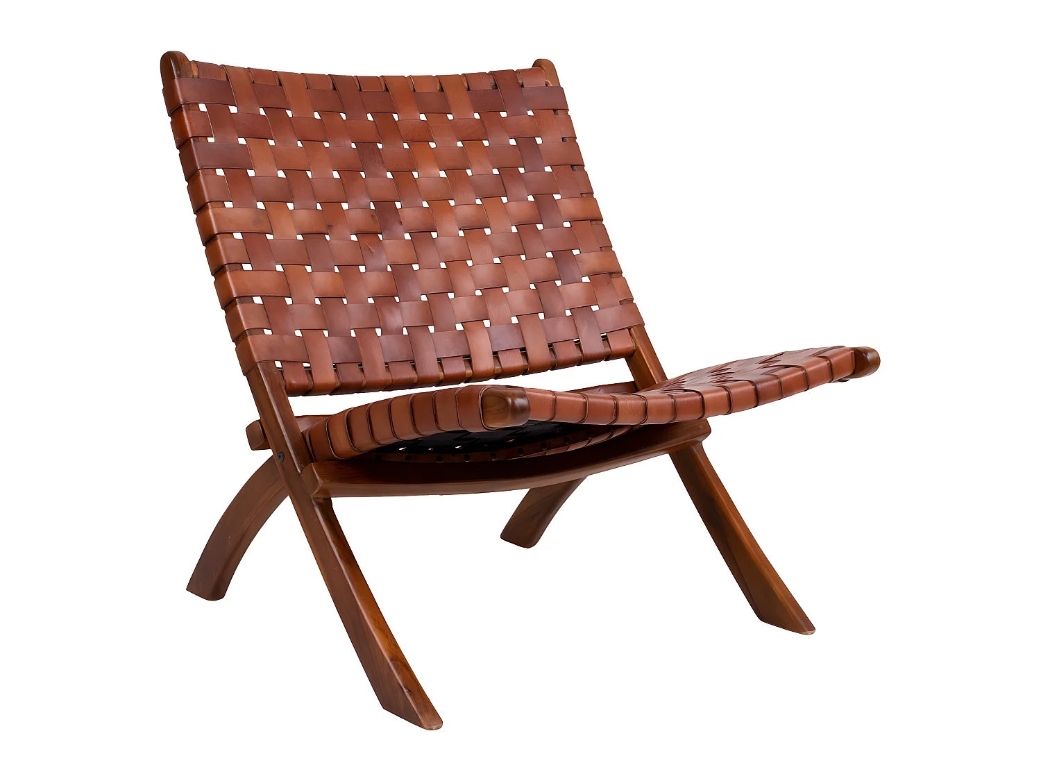Monk Fauteuil en cuir, marron.
