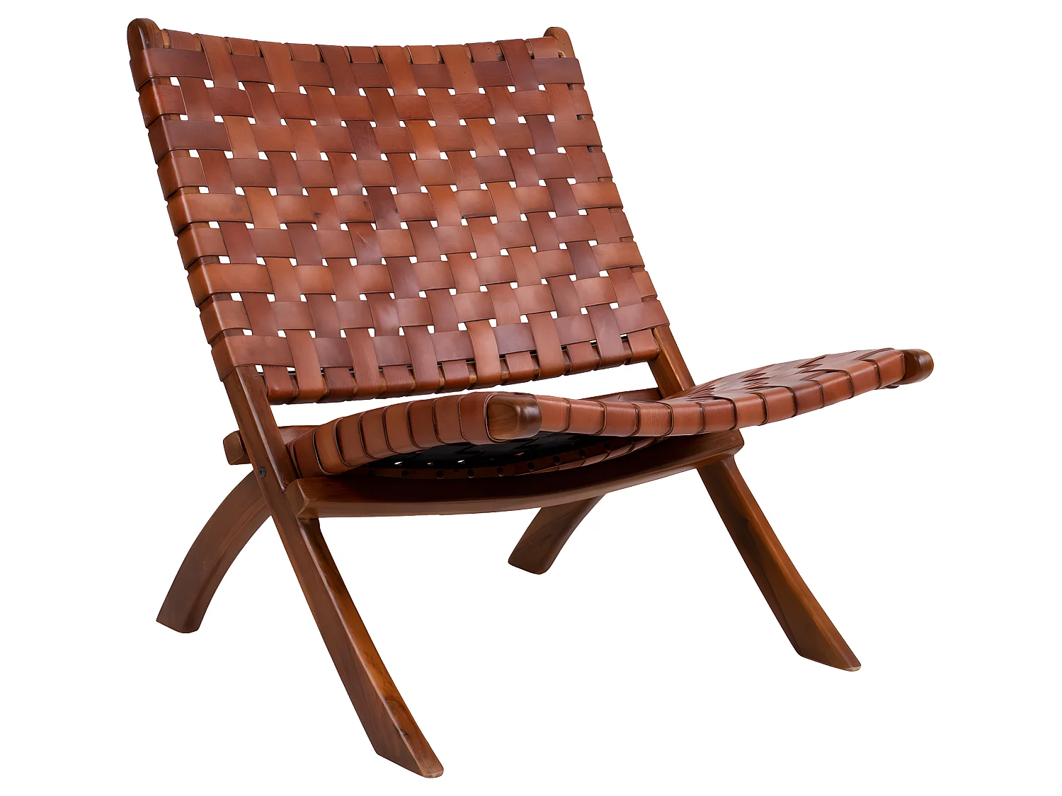 Monk Fauteuil en cuir, marron.