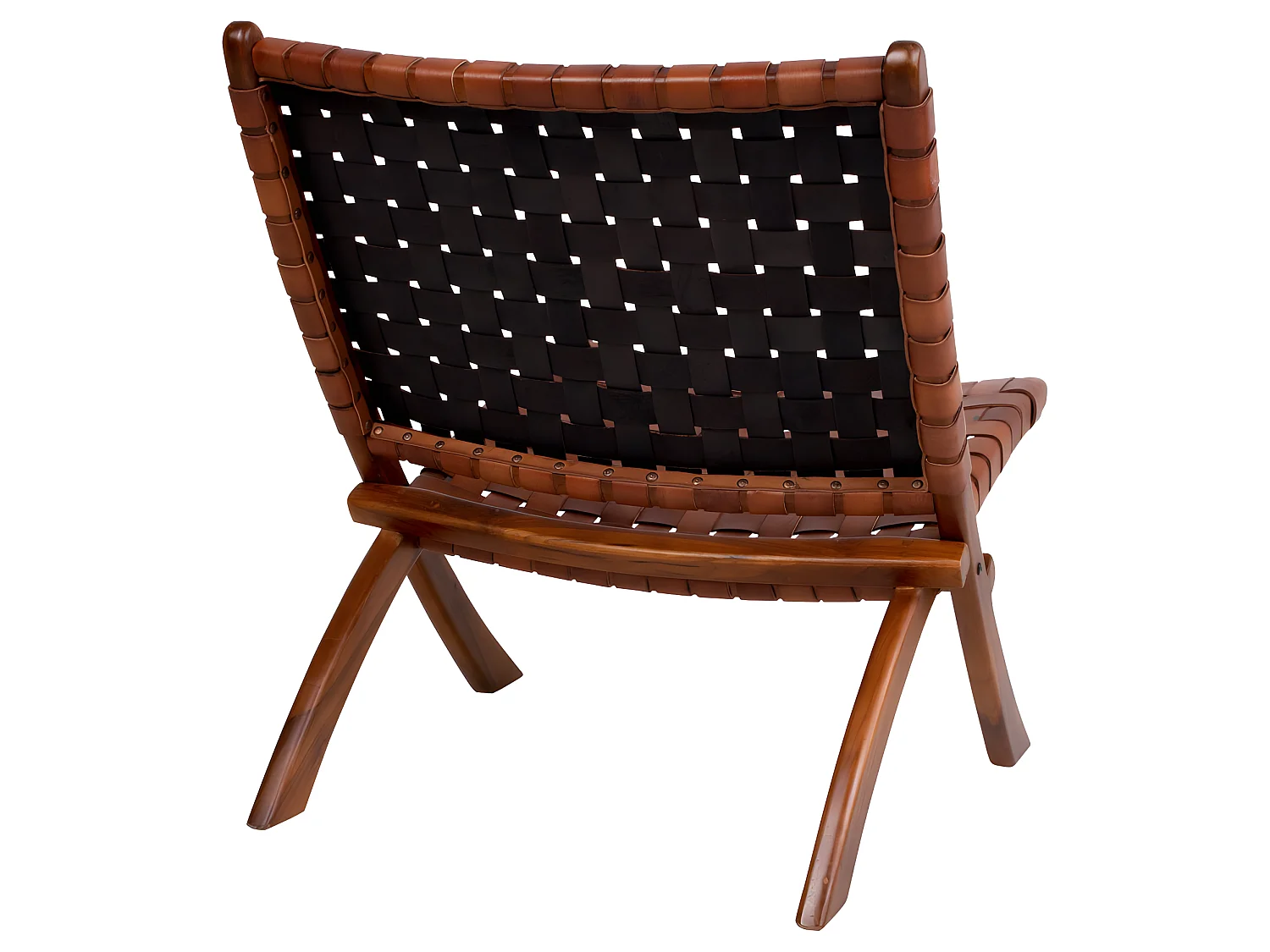 Monk Fauteuil en cuir, marron.