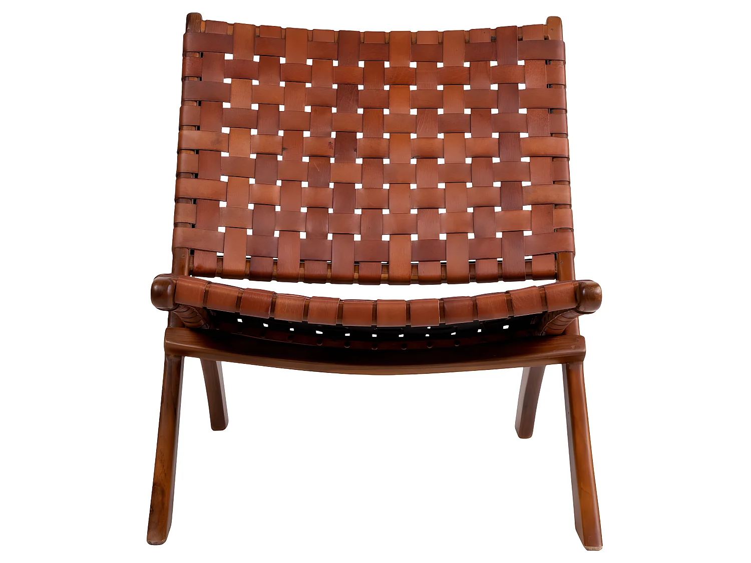 Monk Fauteuil en cuir, marron.