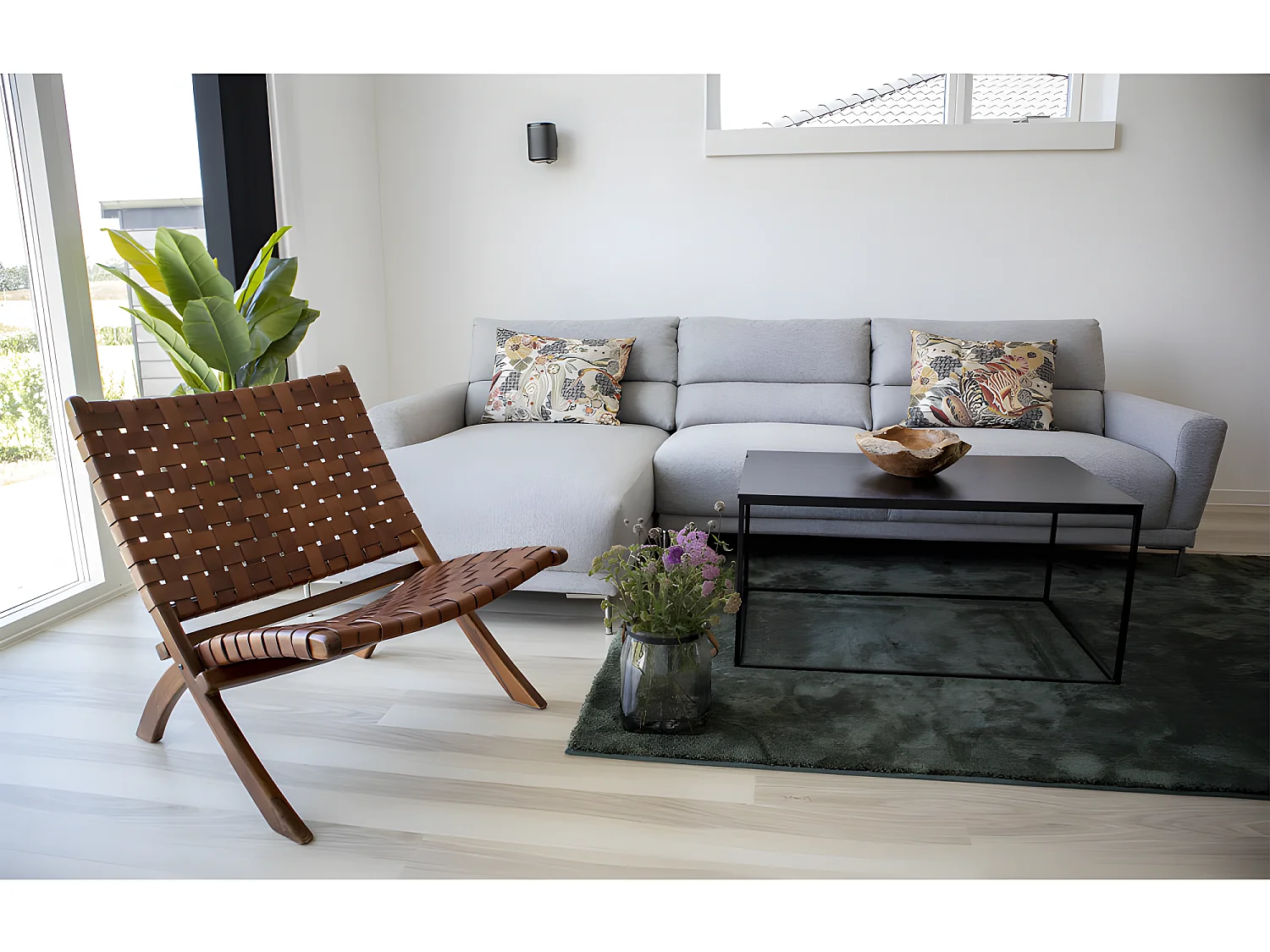 Monk Fauteuil en cuir, marron.