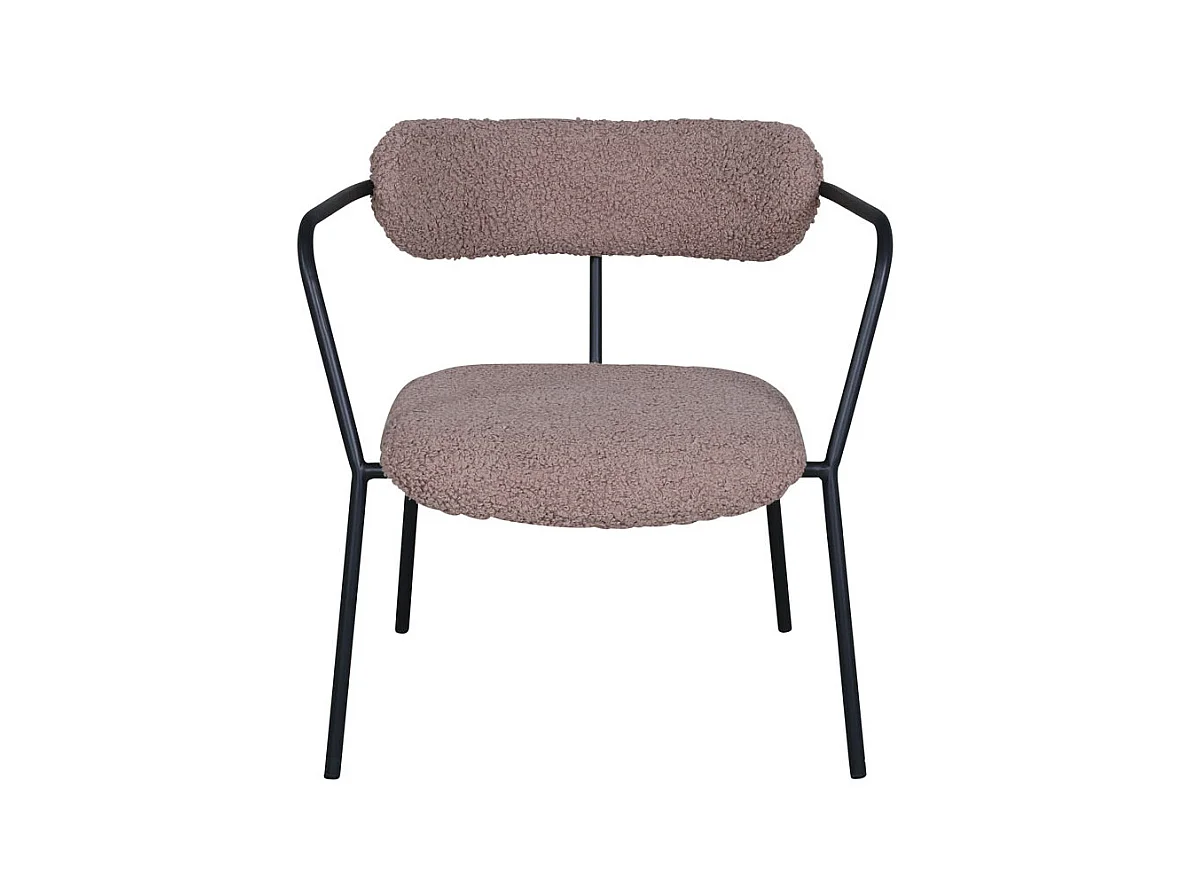 Fauteuil Design Bouclette "Duffy" 69cm Marron