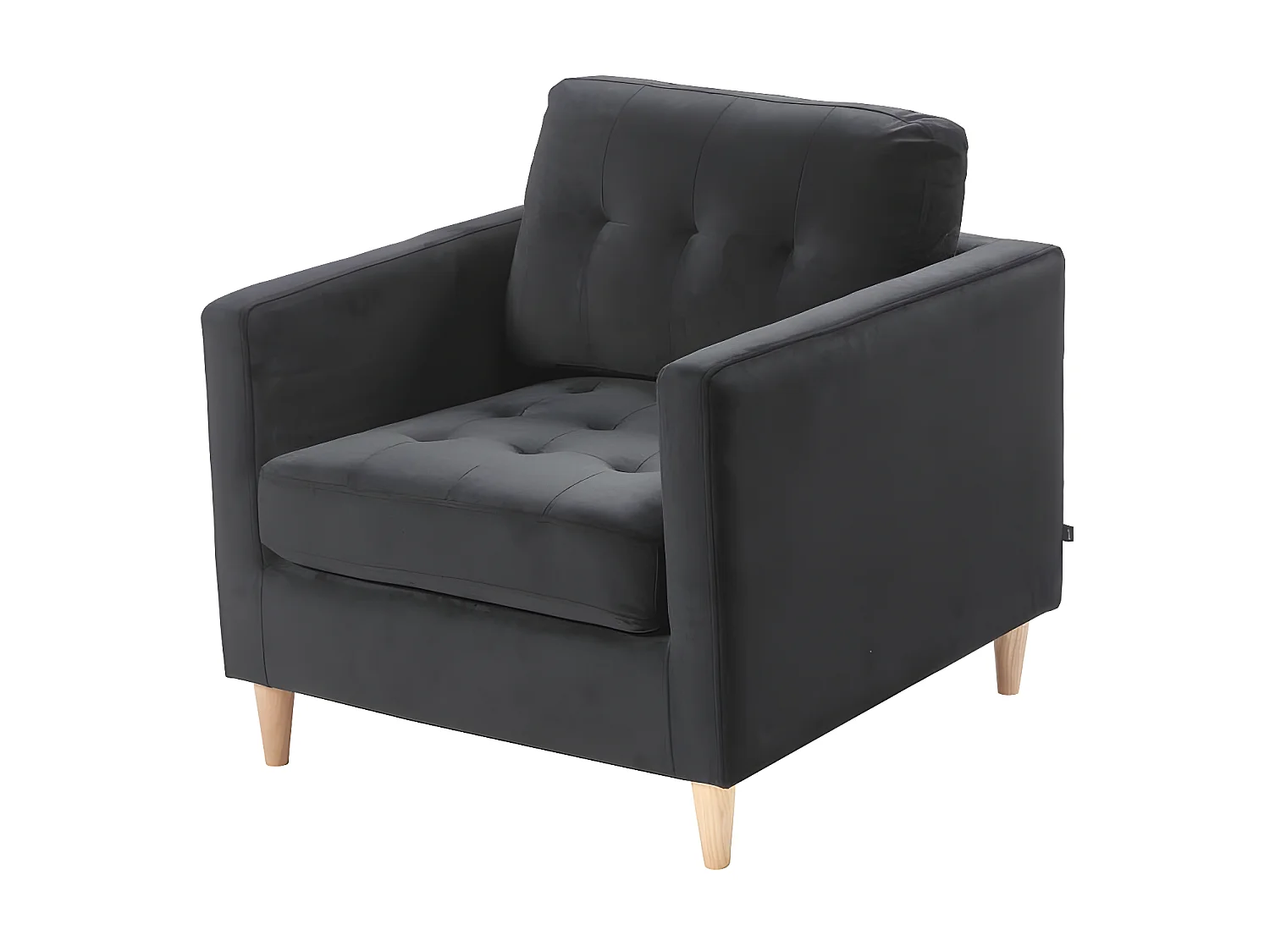 Marino fauteuil velours noir.