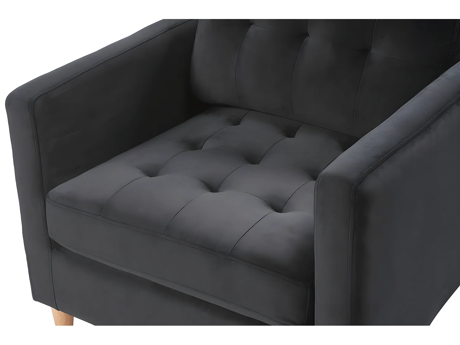 Marino fauteuil velours zwart.