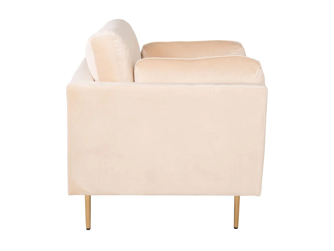 Fauteuil Design en Velours "Boom" 110cm Beige & Or