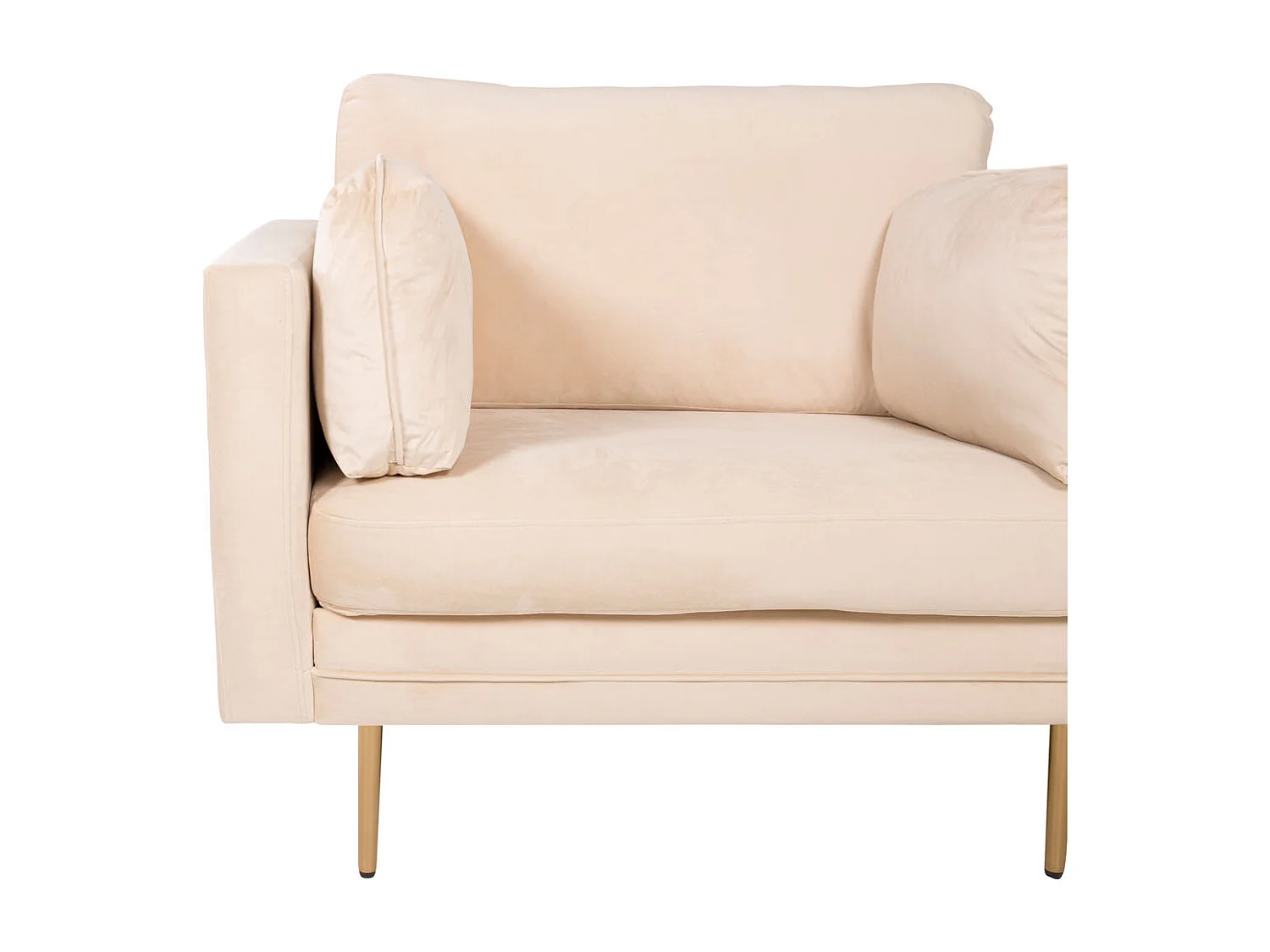 Fauteuil Design en Velours "Boom" 110cm Beige & Or