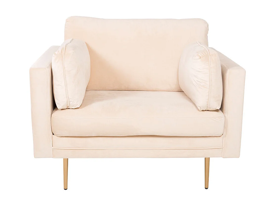 Boom fauteuil velours lichtbeige.