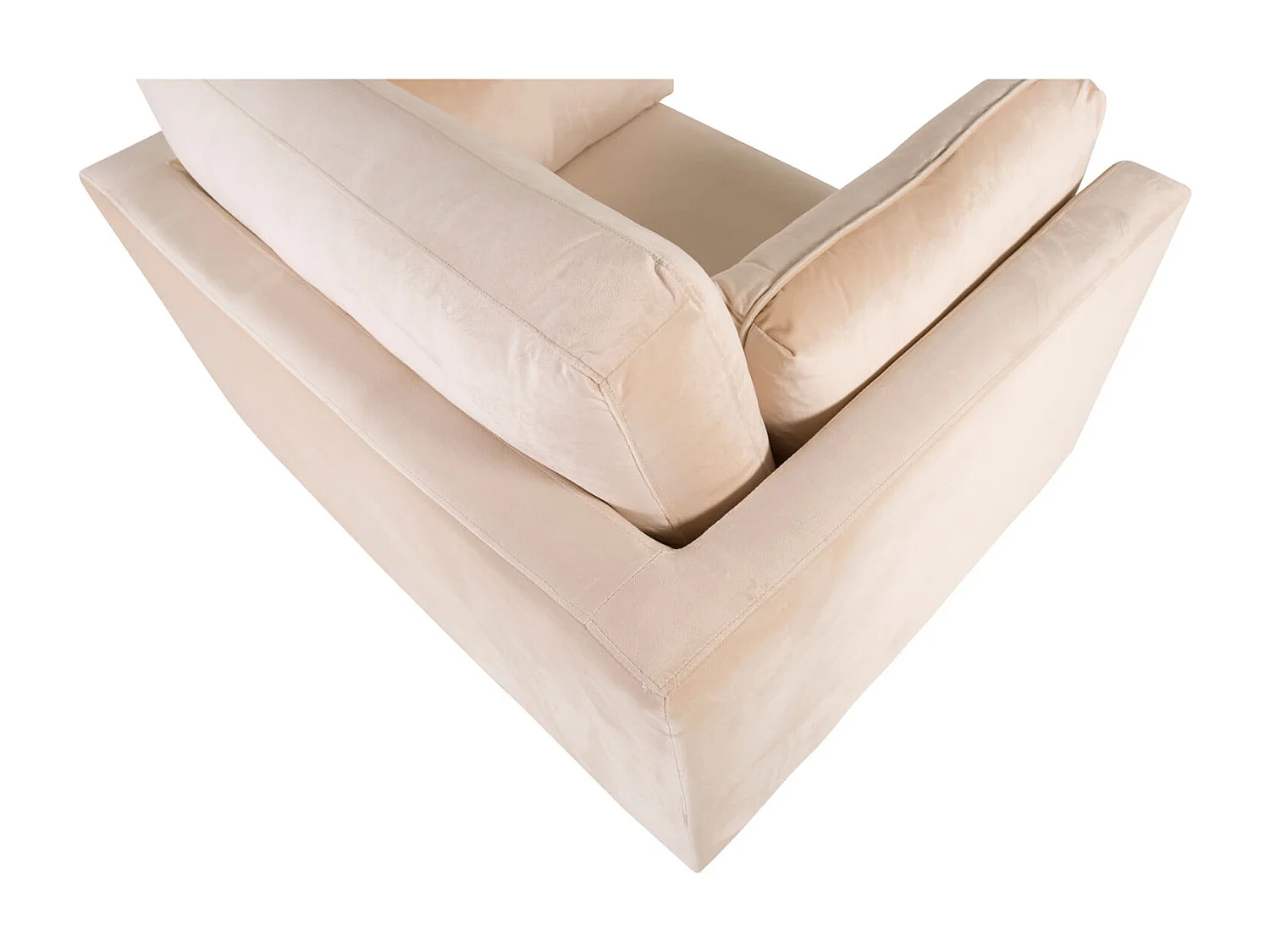 Boom fauteuil velours lichtbeige.