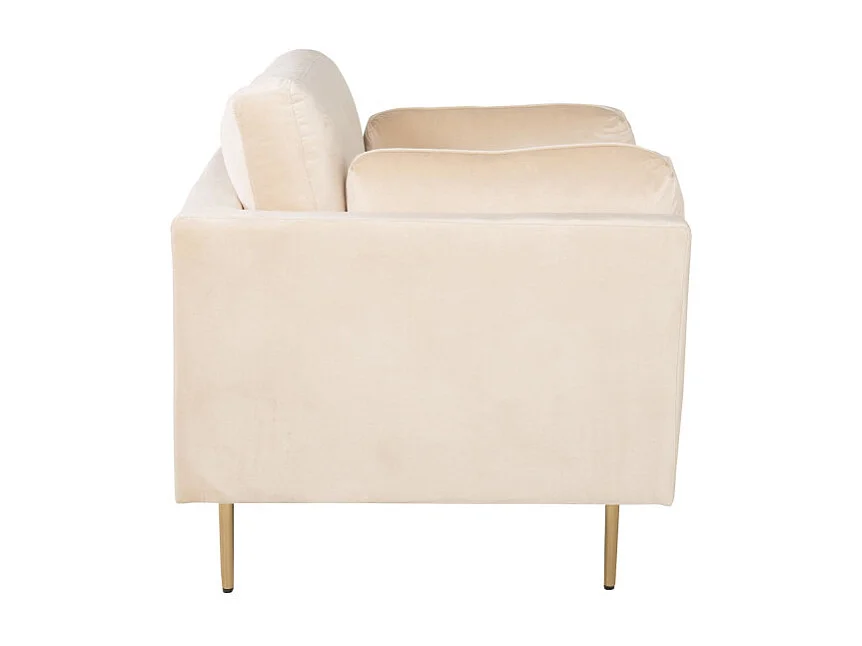 Fauteuil Design en Velours "Boom" 110cm Beige & Or
