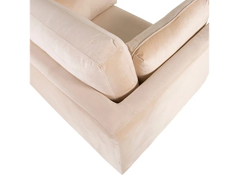 Fauteuil Design en Velours "Boom" 110cm Beige & Or