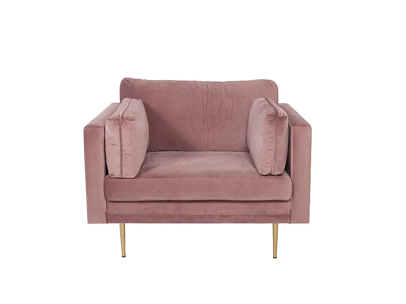 Fauteuil Design en Velours "Boom" 110cm Rose & Or