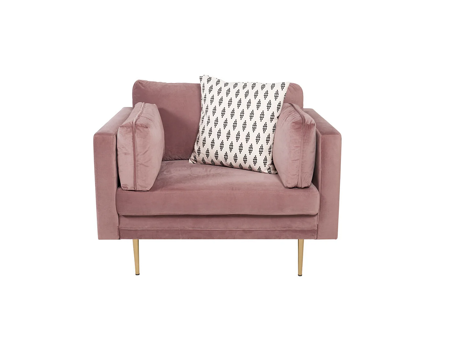 Fauteuil Design en Velours "Boom" 110cm Rose & Or