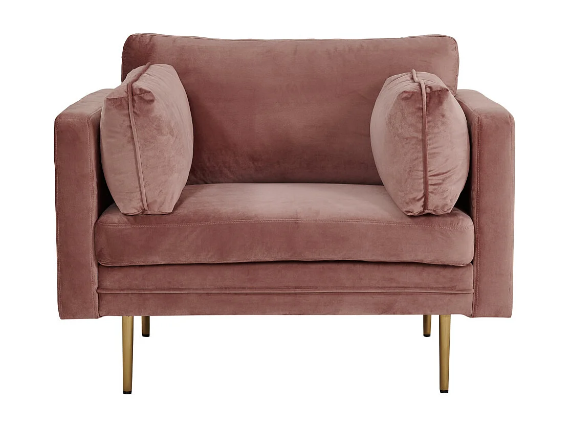 Boom fauteuil velours oudroze.