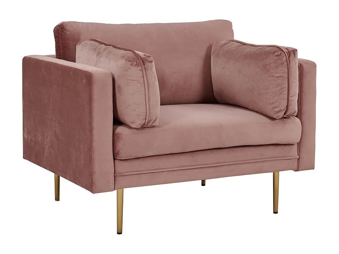 Boom fauteuil velours oudroze.