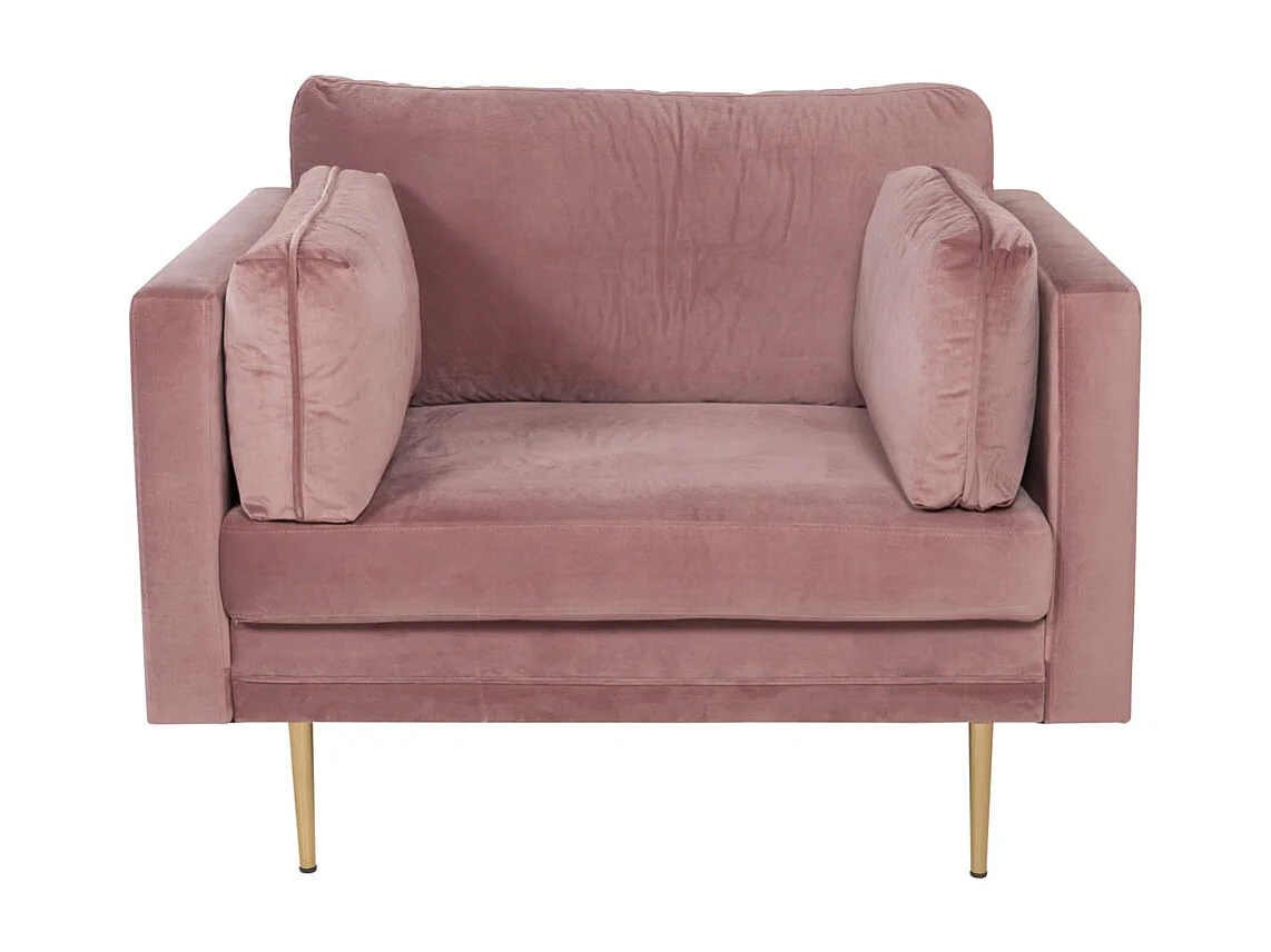 Boom Fauteuil en velours, rose vintage.