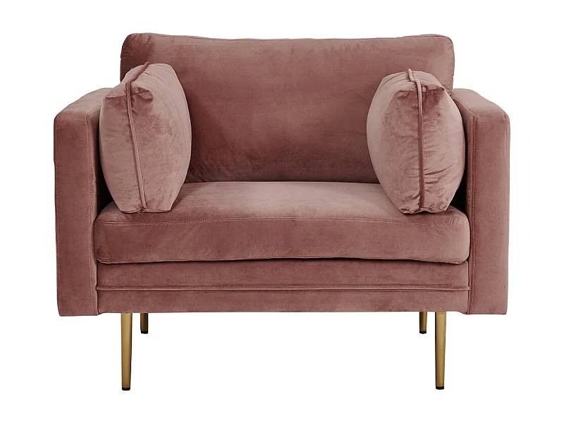 Boom fauteuil velours oudroze.