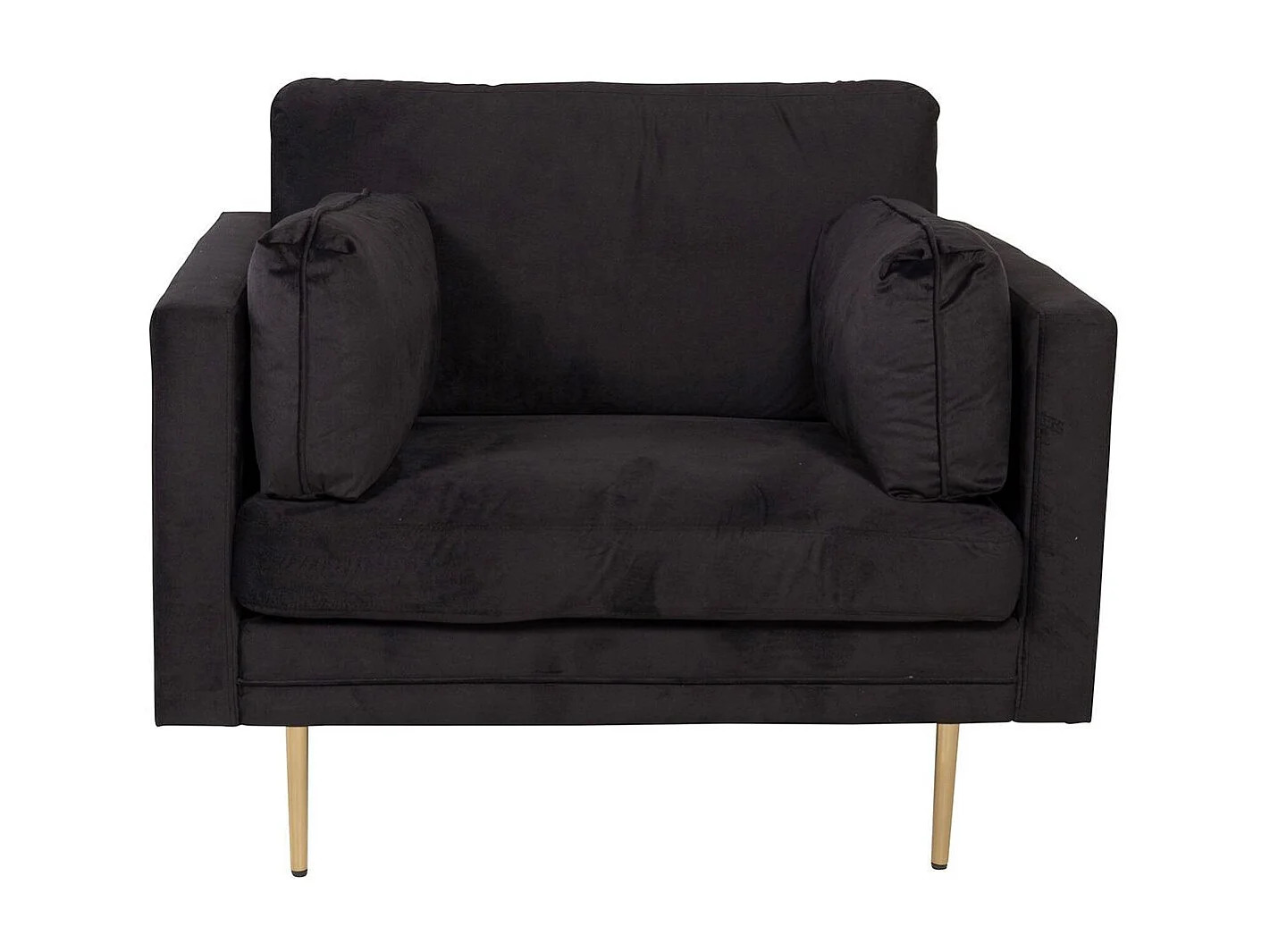 Fauteuil Design en Velours "Boom" 110cm Noir & Or