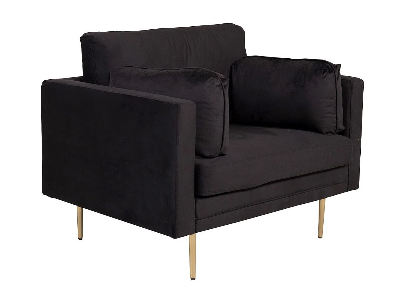 Fauteuil Design en Velours "Boom" 110cm Noir & Or