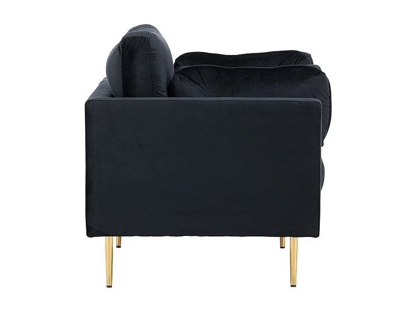 Fauteuil Design en Velours "Boom" 110cm Noir & Or