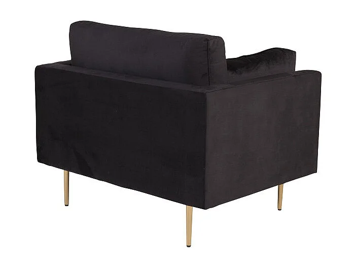 Fauteuil Design en Velours "Boom" 110cm Noir & Or