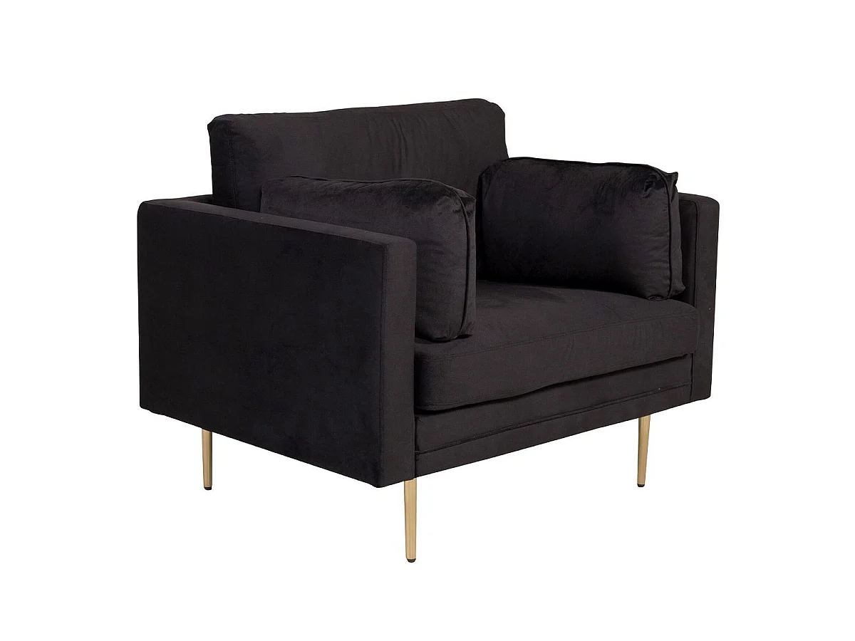 Boom fauteuil velours zwart.