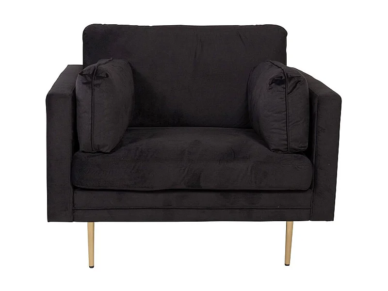Fauteuil Design en Velours "Boom" 110cm Noir & Or