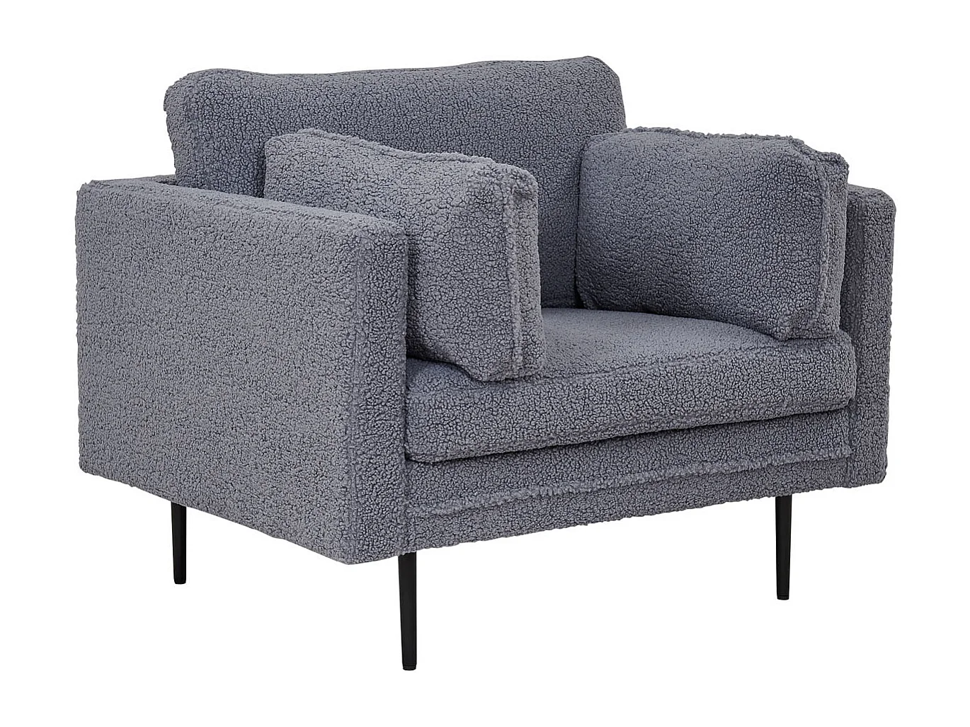 Boom fauteuil teddy stof donkergrijs.