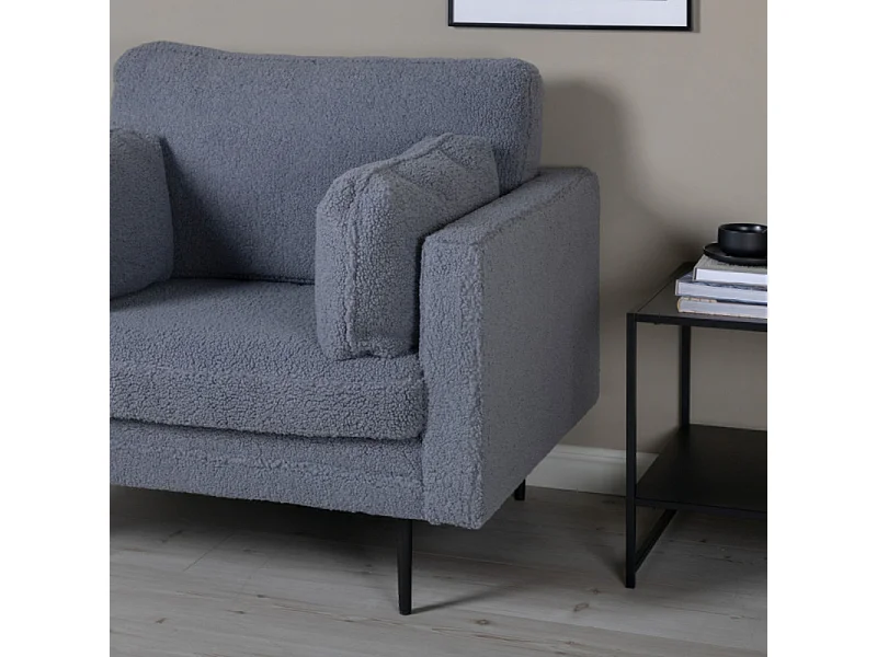 Boom fauteuil teddy stof donkergrijs.