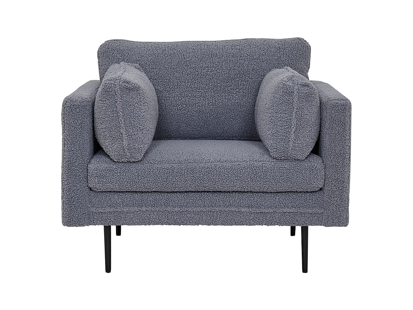 Fauteuil Design Bouclette "Boom" 110cm Gris Foncé