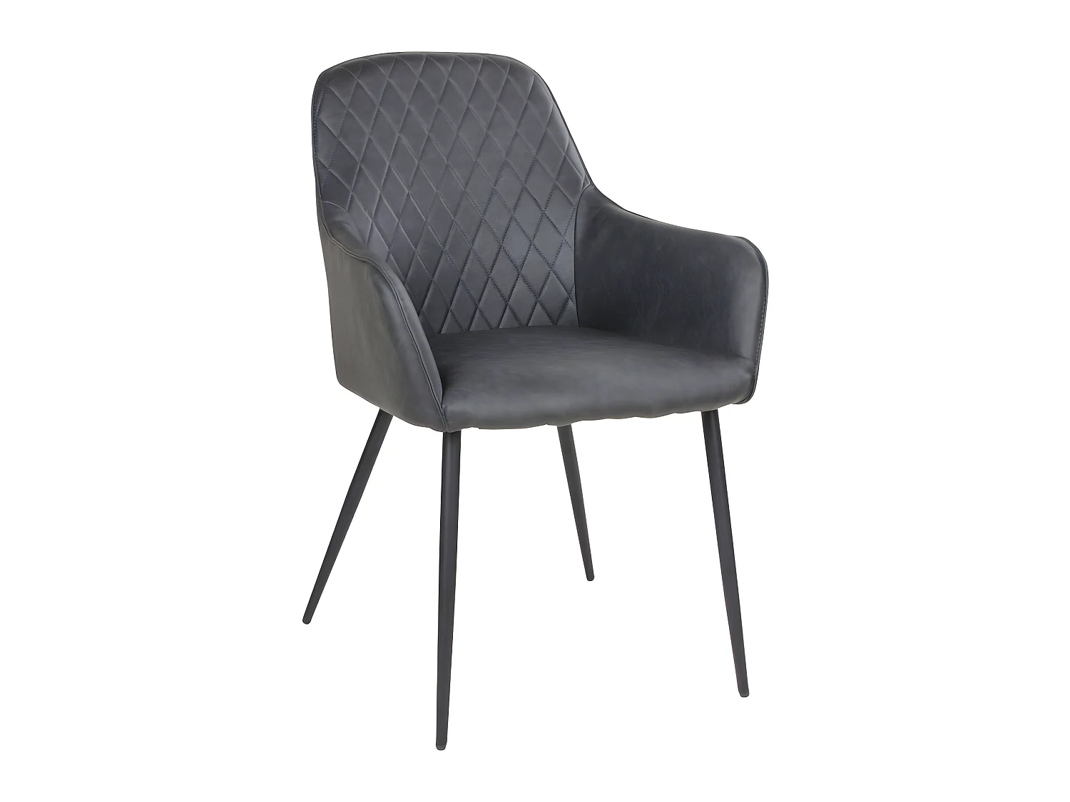 Sedia da pranzo Hasse in similpelle PU grigio scuro.