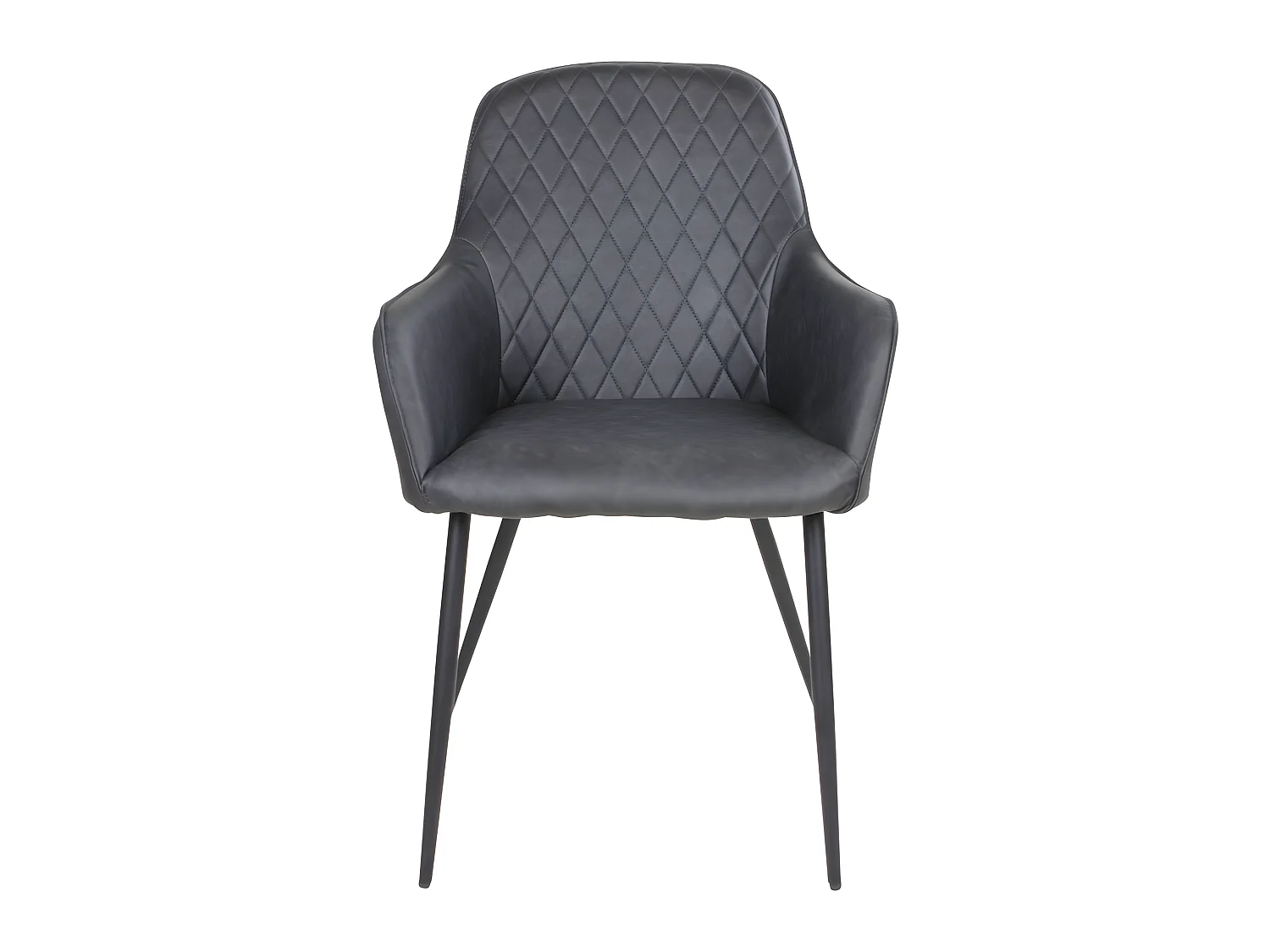 Hasse eetkamerstoel in donkergrijs PU kunstleer.