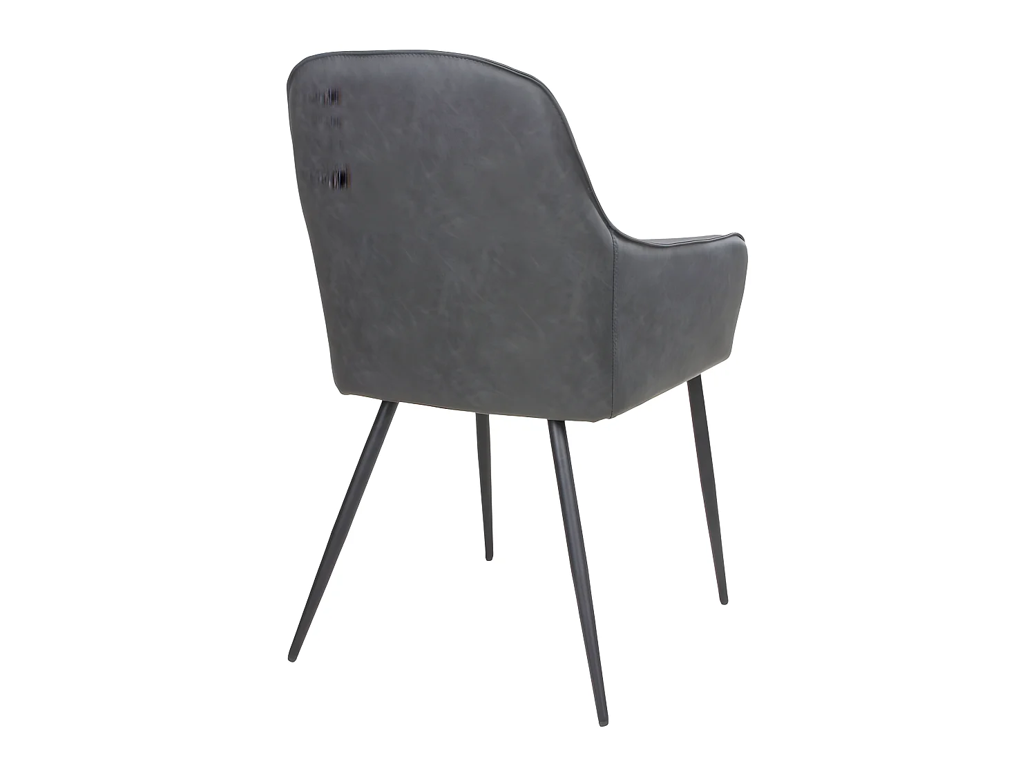 Hasse eetkamerstoel in donkergrijs PU kunstleer.