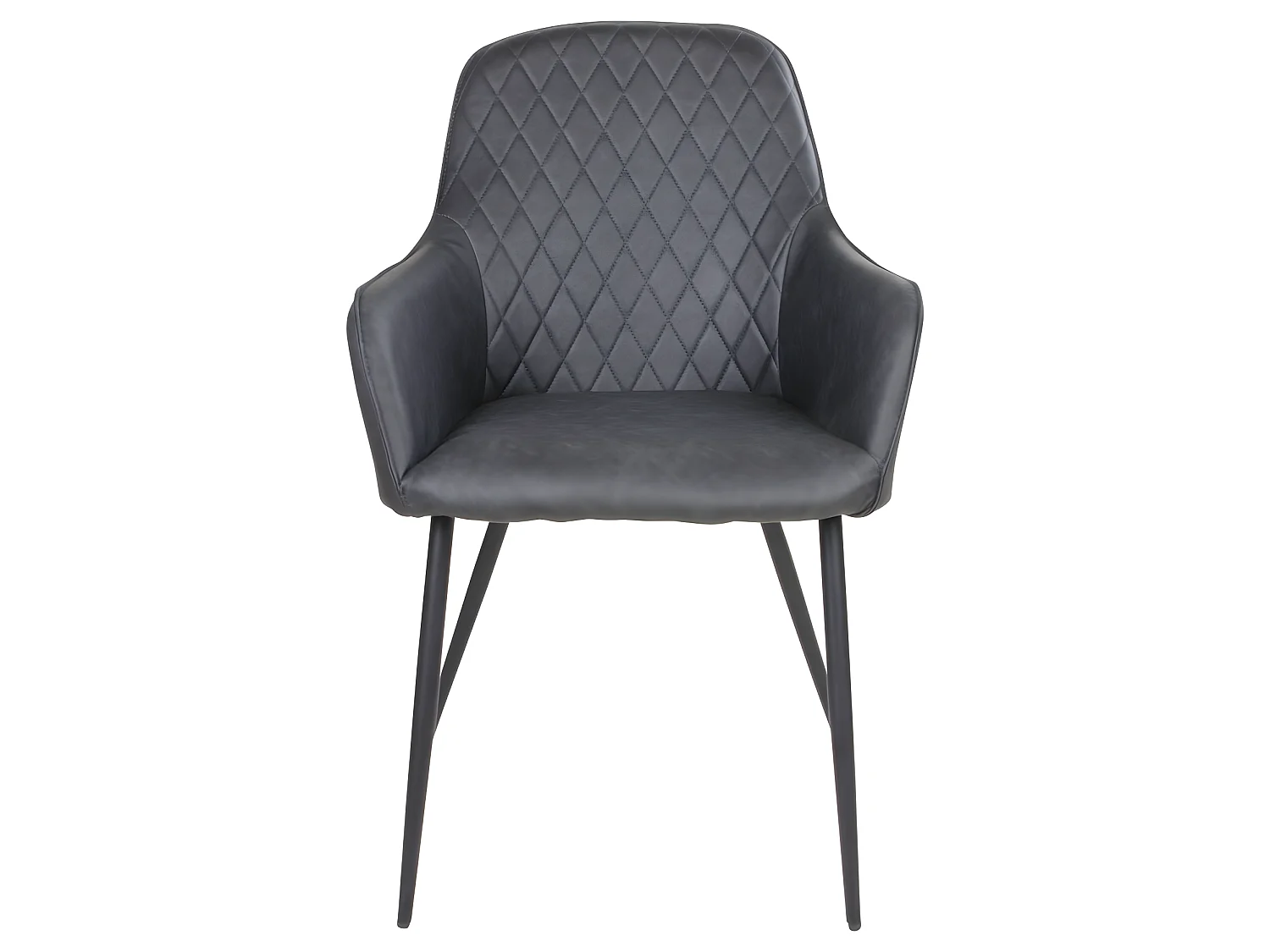 Hasse Chaise de salle à manger en cuir synthétique PU, gris foncé.