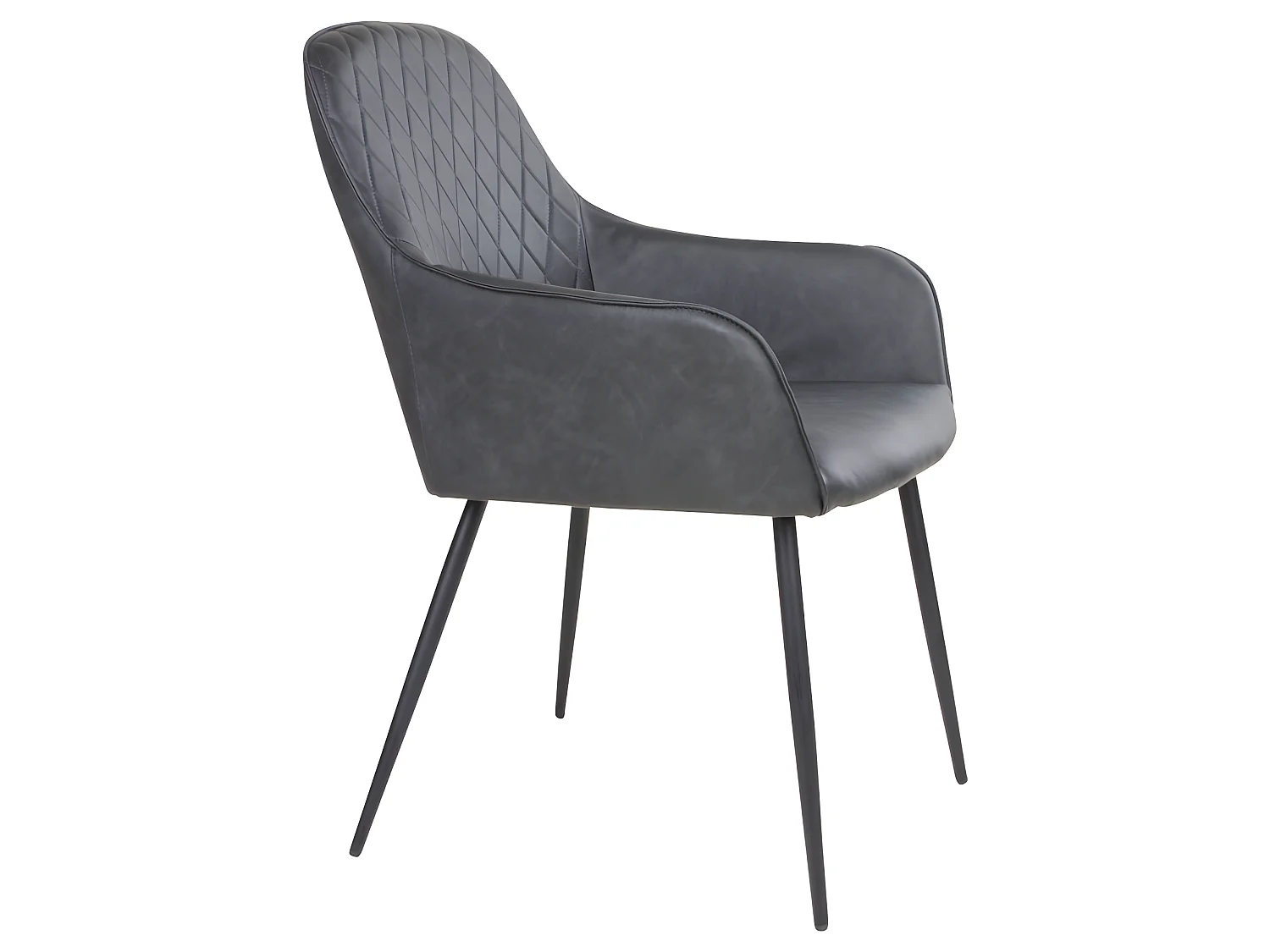 Hasse Chaise de salle à manger en cuir synthétique PU, gris foncé.