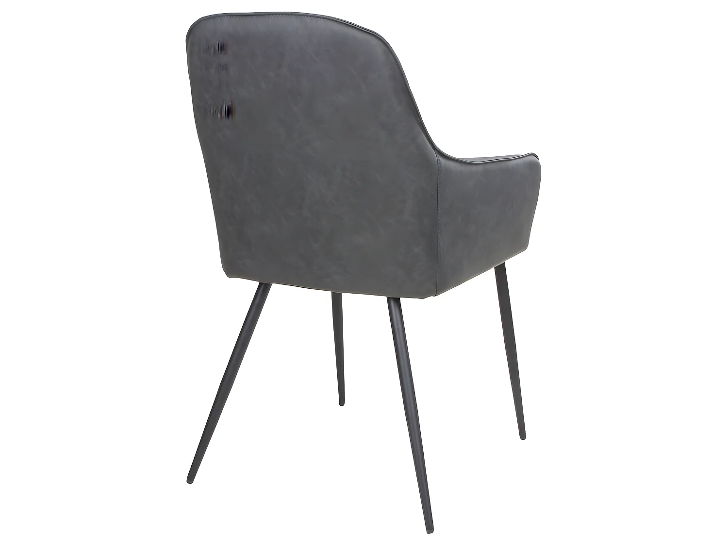 Hasse Chaise de salle à manger en cuir synthétique PU, gris foncé.