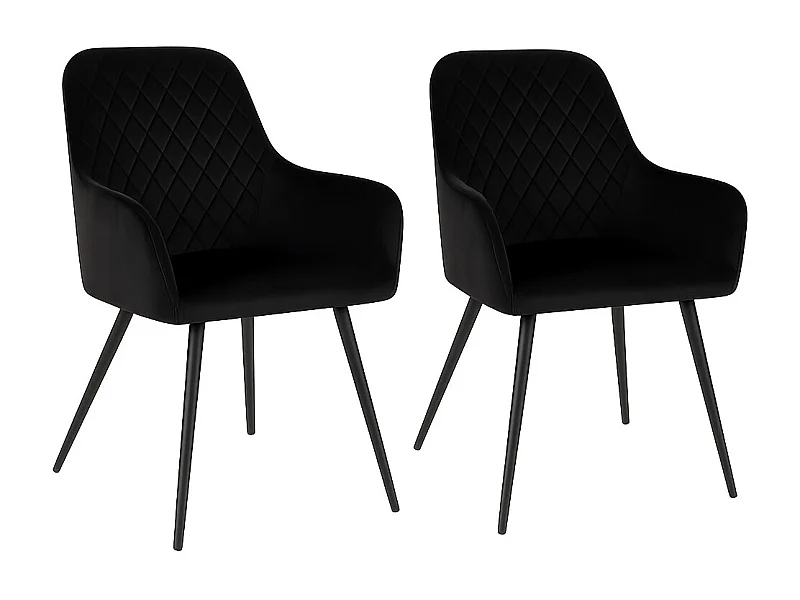 Sedia da pranzo Harbo in velluto nero, nero.