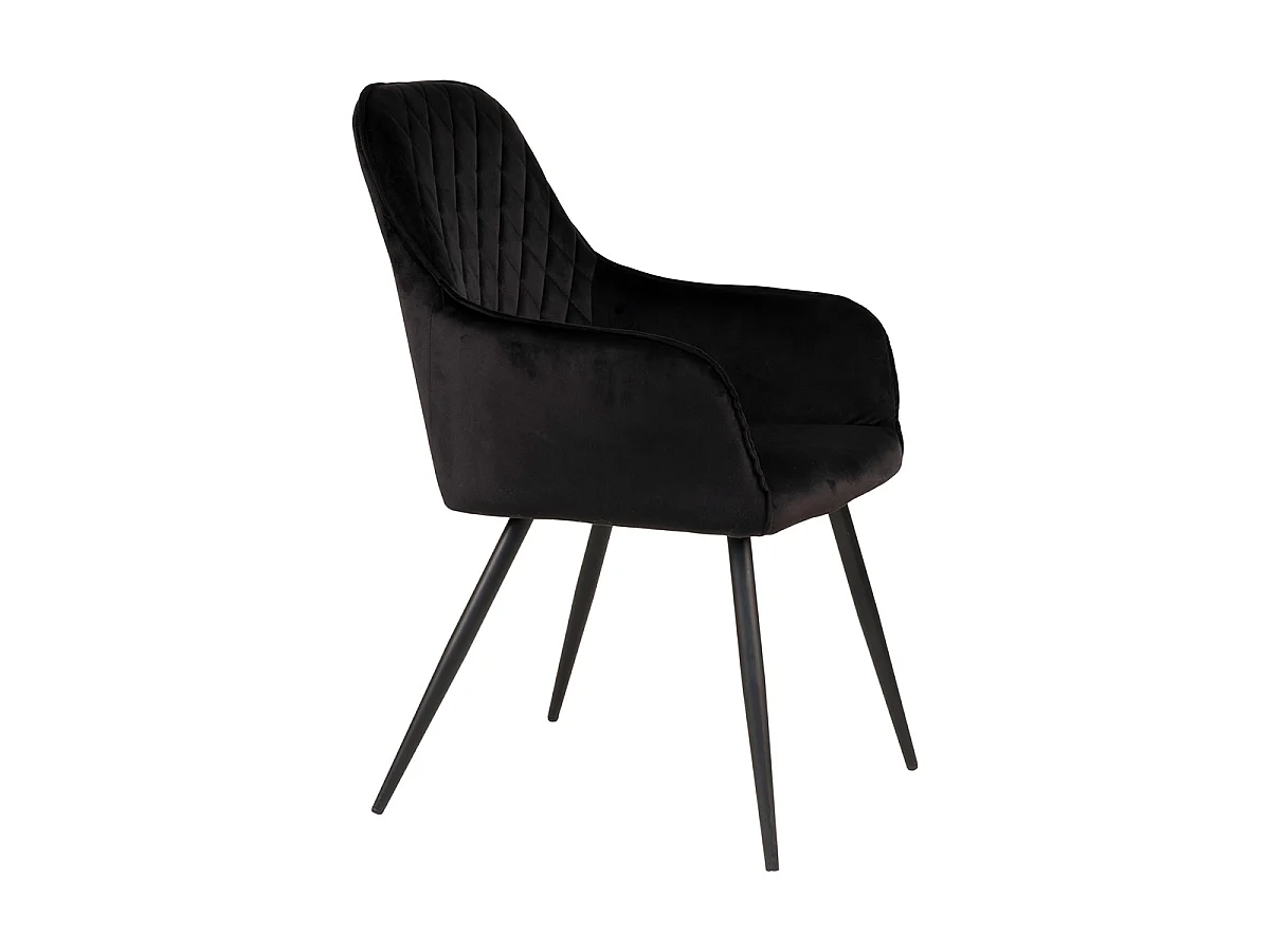 Harbo Chaise de salle à manger en velours, noir, noir.
