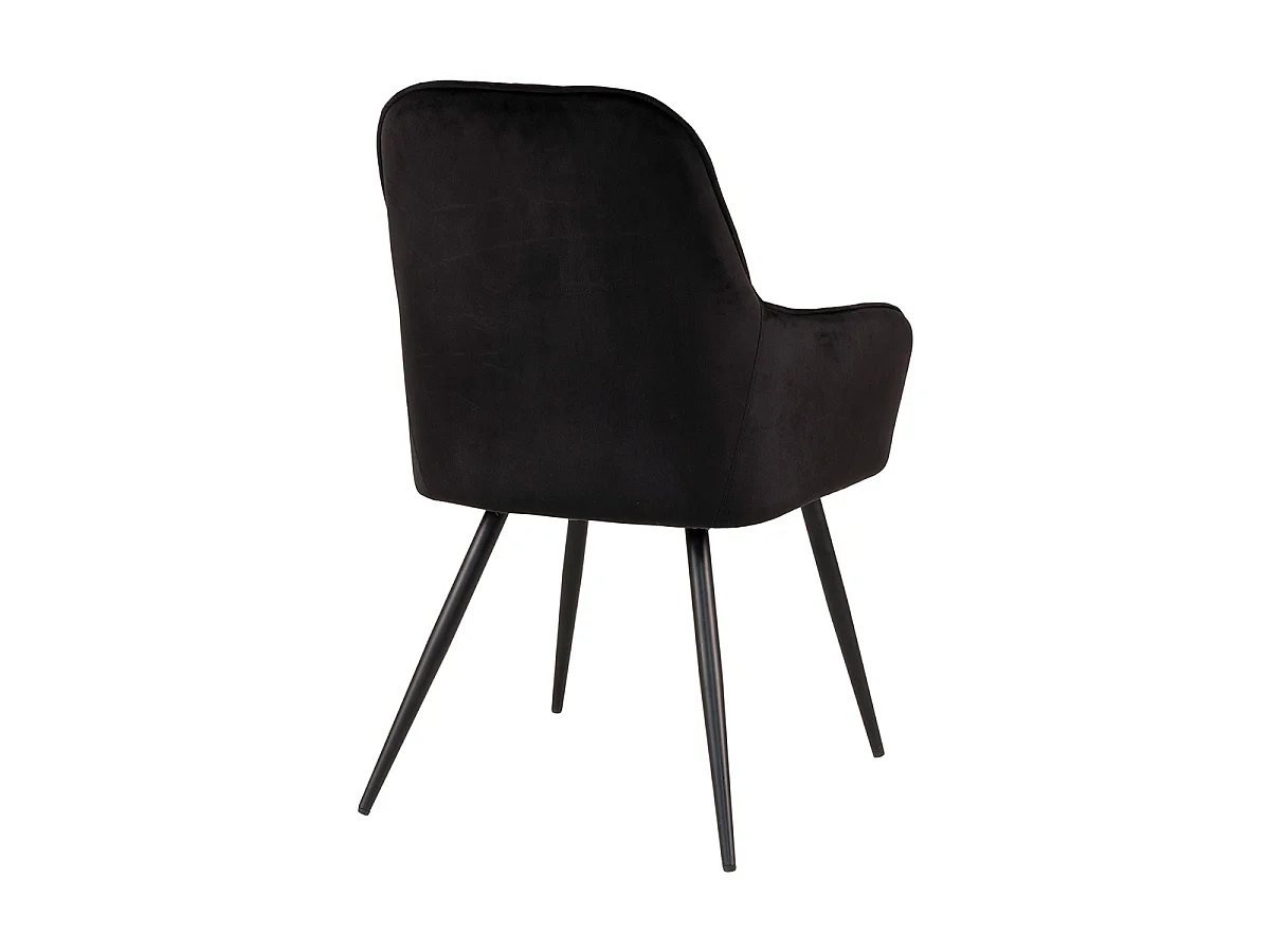 Harbo Chaise de salle à manger en velours, noir, noir.