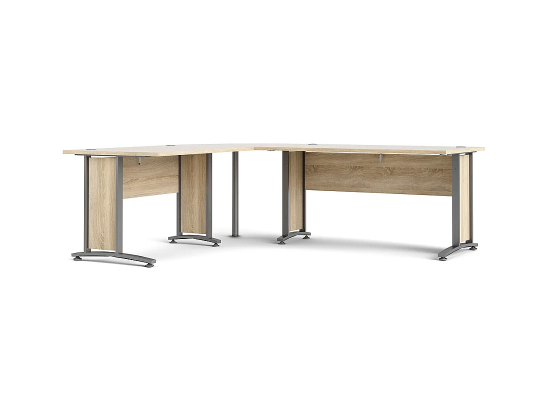 Prisme Bureau d'angle, finition chêne