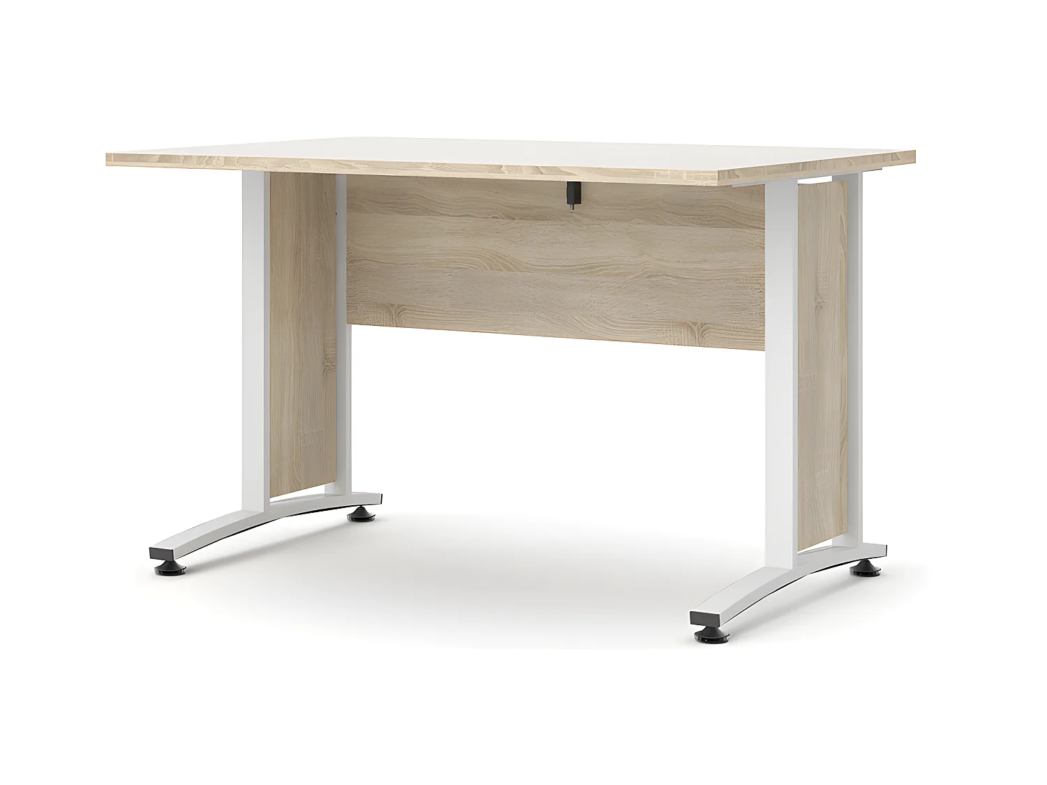 Prisme Bureau B, imitation chêne, blanc.